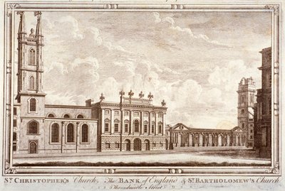 Bank of England, St Christopher-le-Stocks a St Bartholomew-by-the-Exchange, Londýn, c1775 od Adam Smith