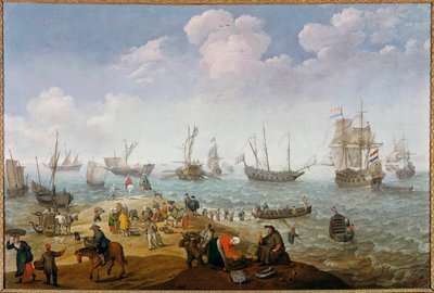 Malba rybářských scén od Adama Willaertse (1577-1664) Soukromá sbírka 17. století od Adam Willaerts