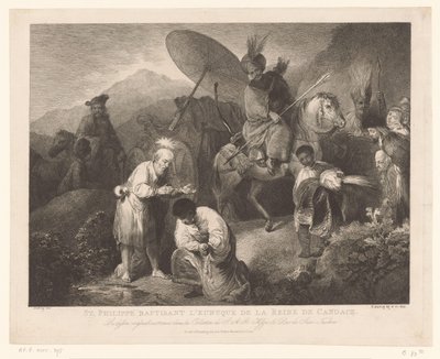 De doop van de kamerling door Philippus Svatý Filip křtí eunucha královny Candace (titul na předmětu) od Adam von Bartsch