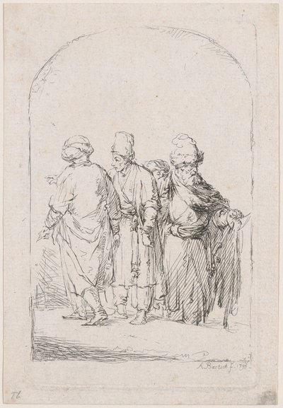 Skupina čtyř stojících mužů v orientálním kostýmu, 1795. od Adam von Bartsch