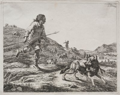 Pastýř honí vlka, 1803. od Adam von Bartsch