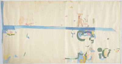 Malba z jihovýchodní stěny, vnitřní komora, Horní chrám jaguárů, Chichen Itza, Mexiko (akvarel, tělová barva, grafit) od Adela Breton