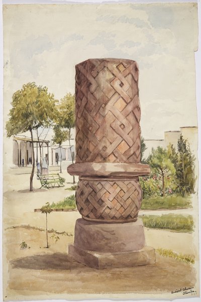 Socha nebo sloup v Otumba, Mexiko (akvarel) od Adela Breton