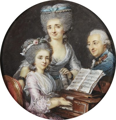 Adelaide Labille-Guiard - Portrét matky a otce s dcerou u cembala od Adelaide Labille-Guiard