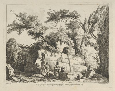 Titulní strana z Různé pohledy z přírody... v okolí Říma..., 18. století. od Adélaide Allou