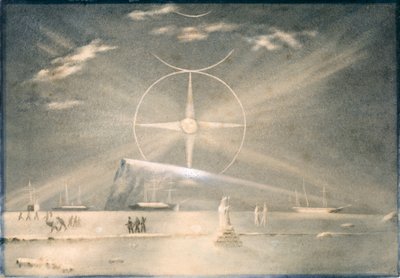 Para Selance neboli polární měsíc, asi 1850-51 (akvarel) od Admiral Pelham Aldrich