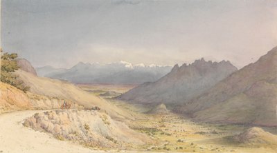 "Cuesta de Chacabuco, pohled na San Felipe de Aconcagua [Chile], 14. ledna 1851 od Admiral Sir Edward Gennys Fanshawe