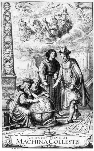 Frontispis k Machina Coelestis od Johannese Hevelia, vyrytý Jeremiasem Falckem, 1673 od Adolf Boy