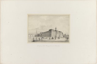 Pohled na Beursgebouw v Rotterdamu, 1854 Pohled na Beursgebouw v Rotterdamu (název na objektu) Společnost pro podporu Toonkunstu, její hudební festival a město Rotterdam. vzpomínka na rok 1854 (název série na objektu) od Adolf Carel Nunnink