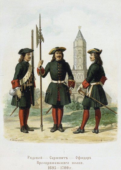 Uniformy Preobraženského pluku v letech 1695-1700, 1901-1904 od Adolf Charlemagne