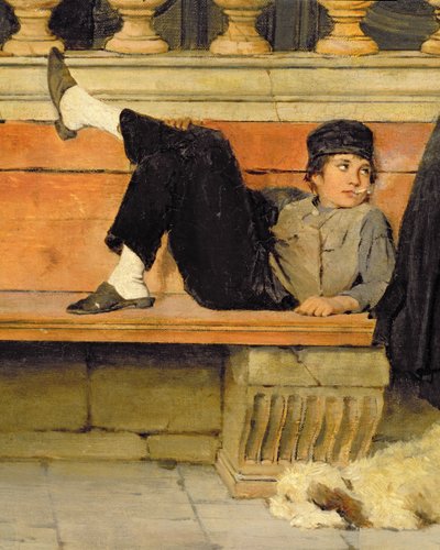 Marks, Benátky, detail chlapce kouřícího olej na plátně detail 100405 od Adolf Echtler