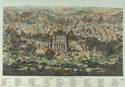 Mapa Jeruzaléma Vue générale de Jérusalem historique et moderne, cca 1862 od Adolf Eltzner