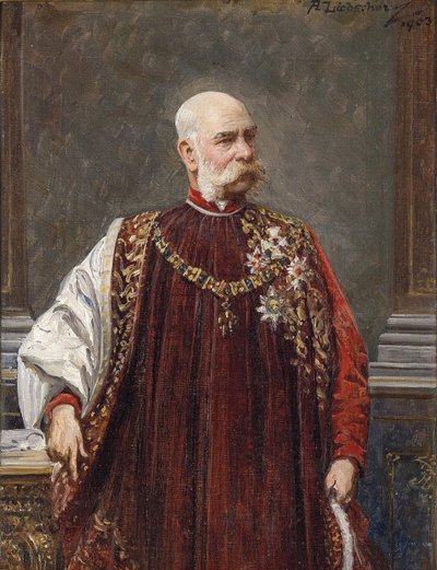 Portrét Františka Josefa I. Rakouska jako velmistra zlatého rouna, 1903 od Adolf Liebscher