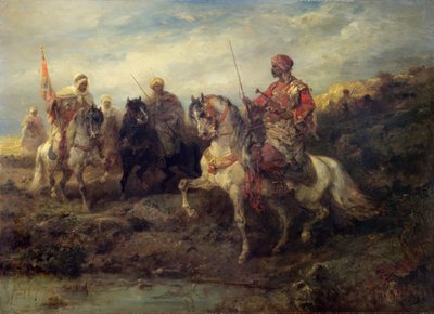Arabští válečníci na koních od Adolf Schreyer