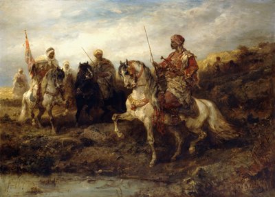 Arabští válečníci na koních, od Adolf Schreyer