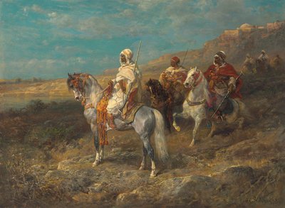 Arab na bílém koni od Adolf Schreyer