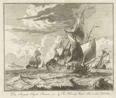 Sleďová trubka pluje domů, kolem roku 1725 Den Buysch Seyld Binnen / The Herring Busse Sail
