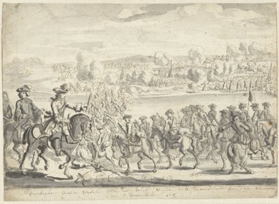 Průchod saské armády přes Vislu 8. prosince 1715 od Adolf van der Laan