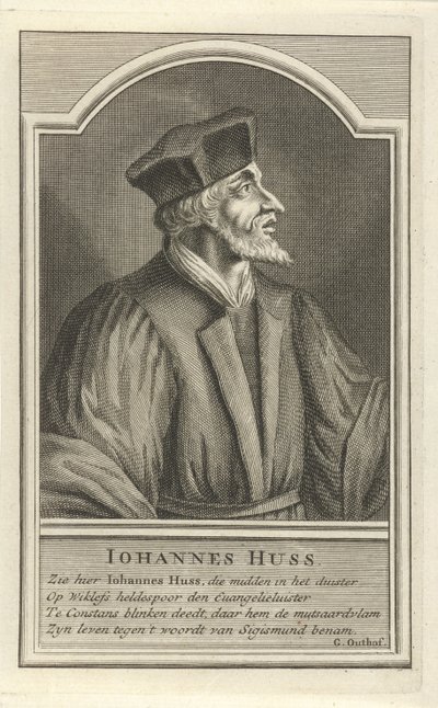 Portrét Jana Husa, kolem roku 1710 od Adolf van der Laan