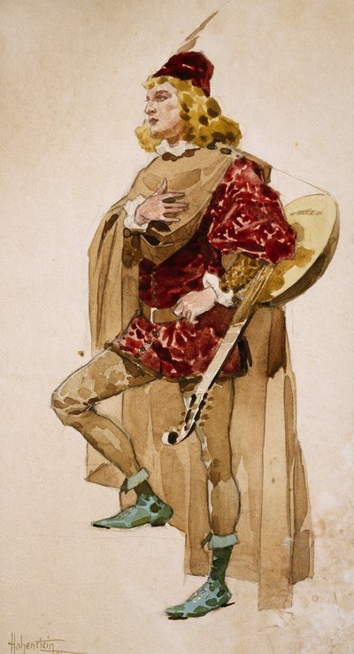 Costume sketch by Adolfo Hohenstein (1854-1928) for Zanetto, opera by Pietro Mascagni (1863-1945)   1423973   cs       czech Successfully Translated  Original: Still Life with Fish Translat: Still Life with Fish 1392710 cs czech Successfully Translated Ori od Adolfo Hohenstein