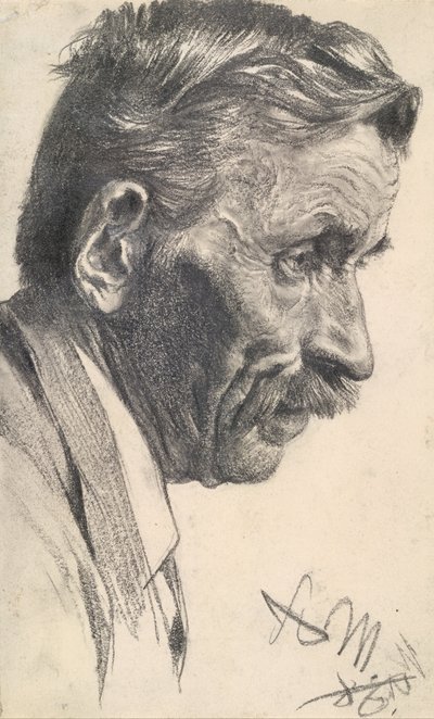 Mužská hlava od Adolph Menzel