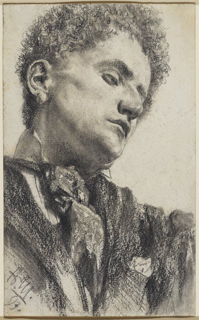 Hlava mladého muže od Adolph Menzel