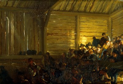 Selské divadlo v Tyrolsku, 1859 od Adolph Menzel