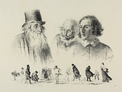 Deska dva, od Radierversuche od Adolph Menzel
