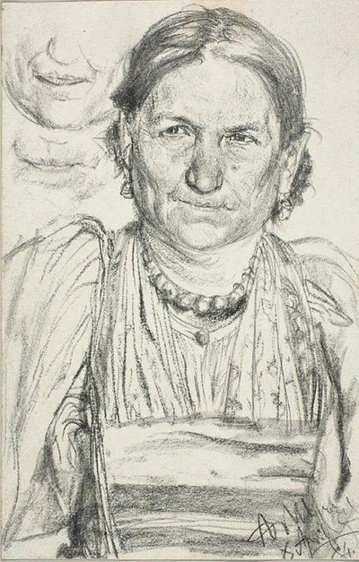 Portrét selské ženy od Adolph Menzel