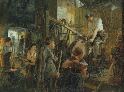 Bruska na nože v kovárně v Hofgasteinu, 1881 od Adolph Menzel