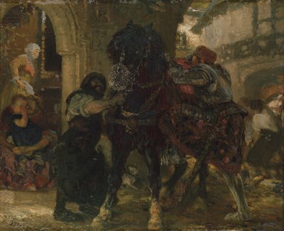 Rytíř v kovárně, 1865 od Adolph Menzel