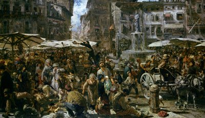 Trh ve Veroně od Adolph Menzel