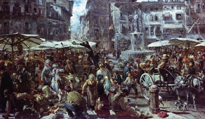Trh ve Veroně od Adolph Menzel