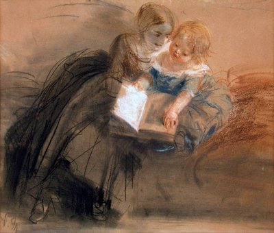 Mladá žena s dítětem, mezi 1844 a 1850. od Adolph Menzel