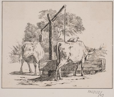 Slepice a kráva od Johan Adolph Kittendorff