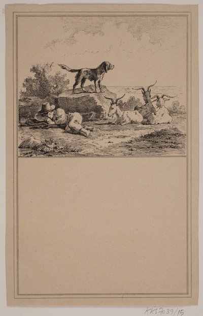 Pastýř. Ne. 14 v Chr. Winther a M. Rørbye, "25 obrázků pro malé děti" od Johan Adolph Kittendorff