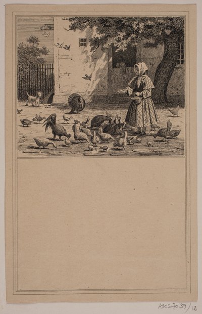 V kurníku. Ne. 11 v Chr. Winther a M. Rørbye, "25 obrázků pro malé děti" od Johan Adolph Kittendorff