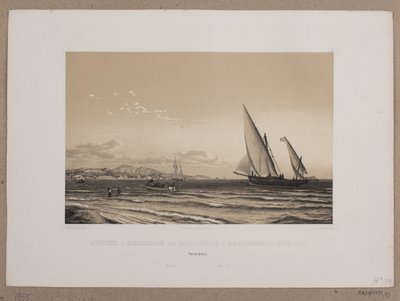 Pobřeží poblíž Marseille v pozadí ostrov Iff. od Johan Adolph Kittendorff