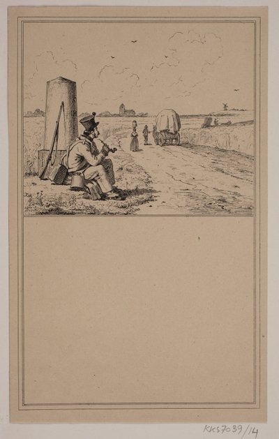Voják na výletě. Ne. 13 v Chr. Winther a M. Rørbye, "25 obrázků pro malé děti" od Johan Adolph Kittendorff