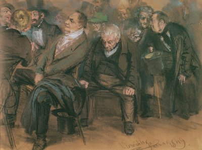 Buržoazní Němci na veřejném shromáždění, 1849 (pastel na papíře) od Adolph Menzel