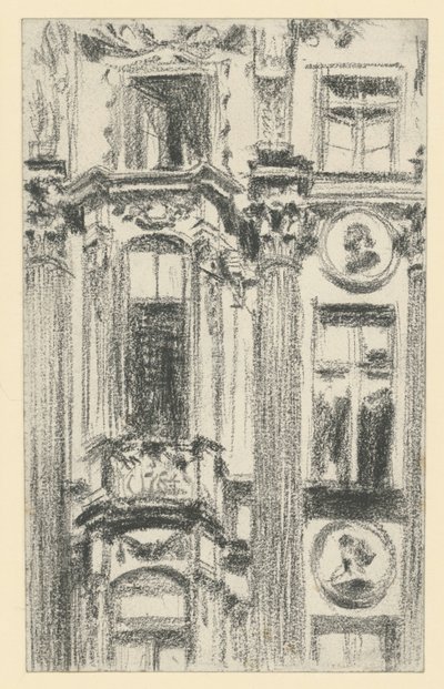 Detail středního výstupku paláce Palais du Saxe v Drážďanech od Adolph Menzel