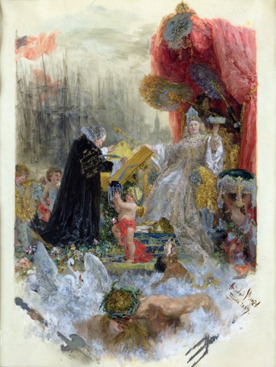 Dokument o čestném občanství města Hamburk, 1887 od Adolph Menzel
