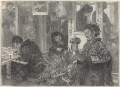 Japonský umělec v práci od Adolph Menzel