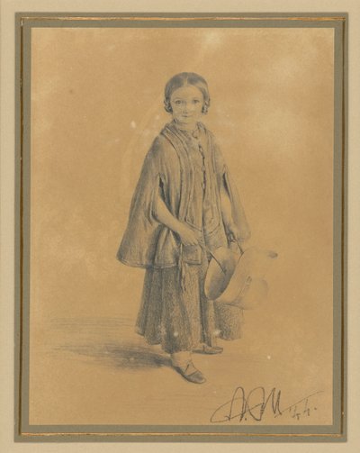 Dětský portrét Constanze Belingové, rozené Martiniové. Dcera okresního soudce Carla Martiniho a jeho manželky Pauline Martiniové od Adolph Menzel