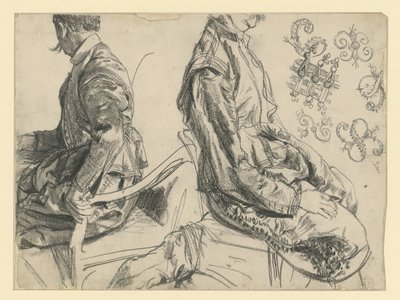 Model v slavnostním oděvu kurfiřta Johanna Georga I. Saského ze dvou úhlů pohledu, Historické muzeum, Drážďany od Adolph Menzel
