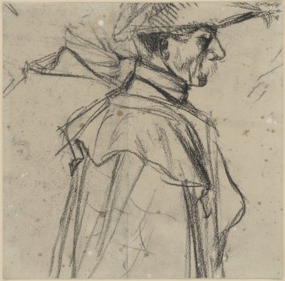 Důstojník s kloboukem a kabátem od Adolph Menzel