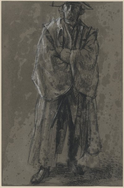 Důstojník v plášti a klobouku (studie postoje Moritze z Anhaltu-Dessau) od Adolph Menzel