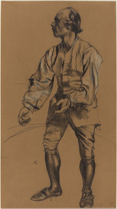Richard Menzel pózující v kostýmu 18. století od Adolph Menzel