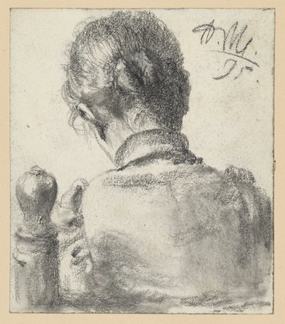 Pohled zezadu na ženu sedící na židli od Adolph Menzel