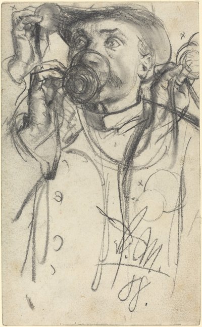 Studie o pití muže od Adolph Menzel